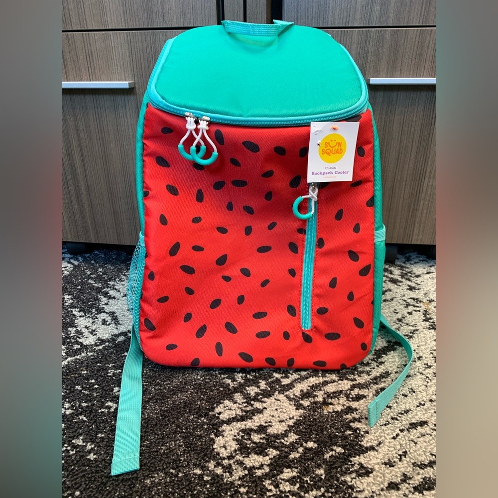 Sun Squad Watermelon 20 Can Backpack Cooler w/Insulated Liner